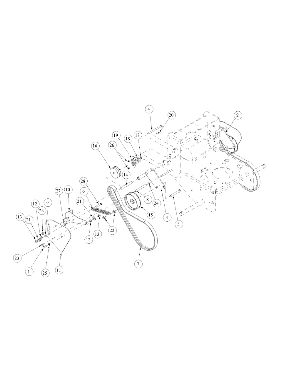 Vari-Touch Drive Assembly Diagram and Parts List for G1436 55AE231R150-WAM Cub Cadet Lawn Mower